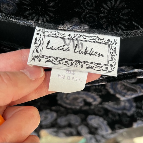 Lucia Lukken 100% Silk Velvet Paisley Floral Maxi Skirt Sz S - Picture 3 of 10